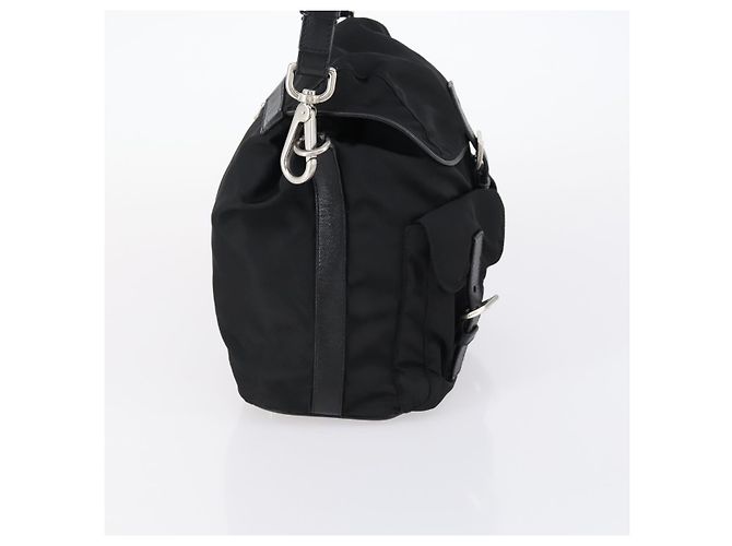 PRADA Schultertasche Nylon Black Silver - Ansicht 4