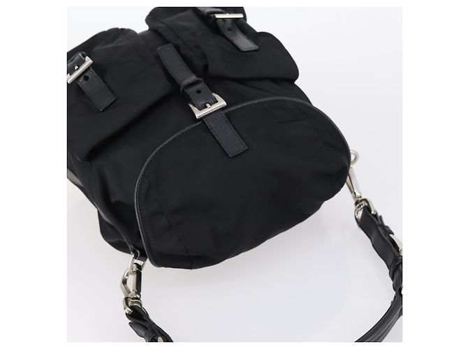 PRADA Schultertasche Nylon Black Silver - Ansicht 6