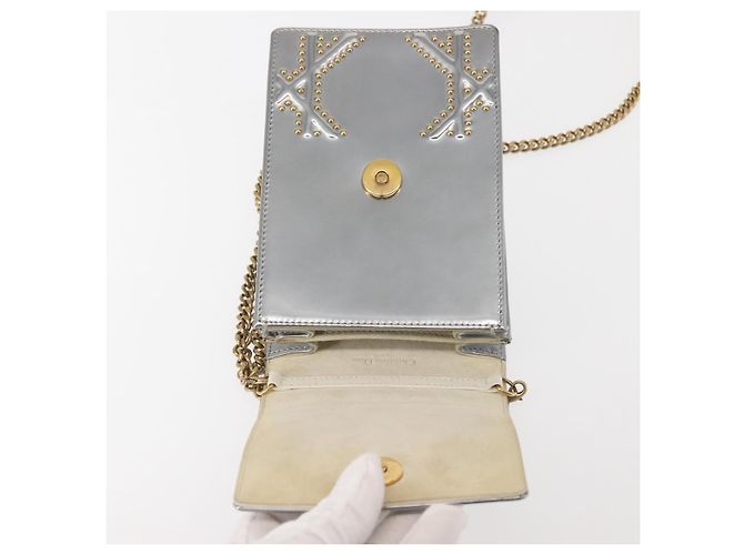 Christian Dior Chain Shoulder Bag Enamel Silver - vista 10