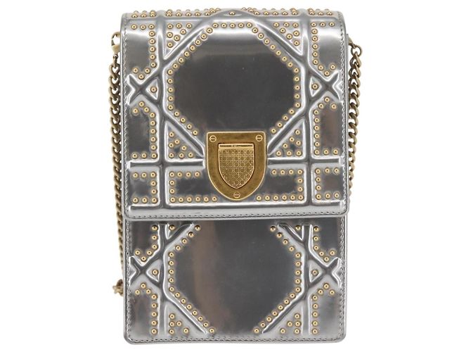 Christian Dior Chain Shoulder Bag Enamel Silver - vista 13