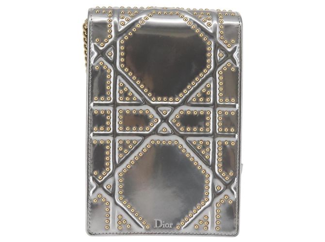 Christian Dior Chain Shoulder Bag Enamel Silver - vista 2