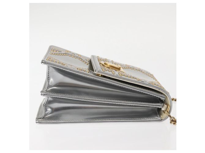 Christian Dior Chain Shoulder Bag Enamel Silver - vista 3