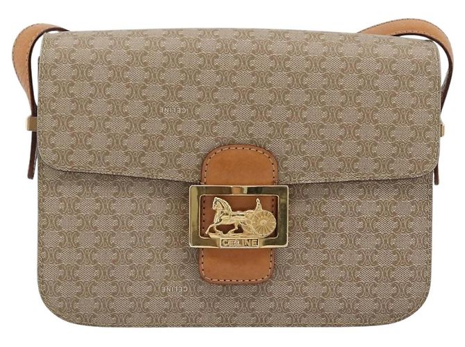 Céline CELINE Macadam Canvas Shoulder Bag PVC Beige Gold - vista 13