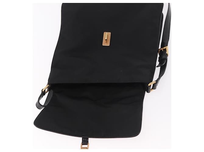 PRADA Shoulder Bag Nylon Black Gold - vista 10