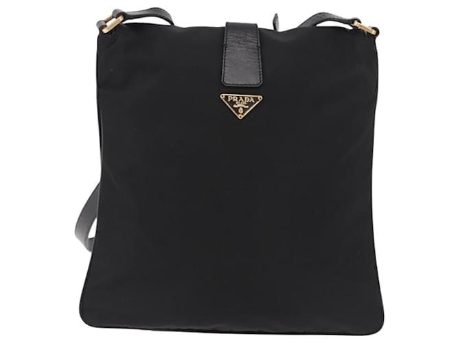 PRADA Shoulder Bag Nylon Black Gold - vista 2
