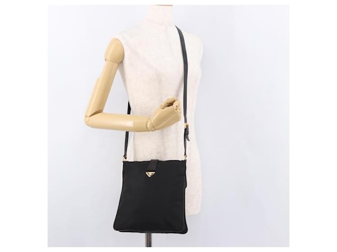PRADA Shoulder Bag Nylon Black Gold - vista 24