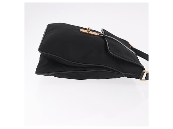PRADA Shoulder Bag Nylon Black Gold - vista 3