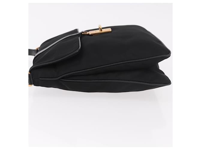 PRADA Shoulder Bag Nylon Black Gold - vista 4