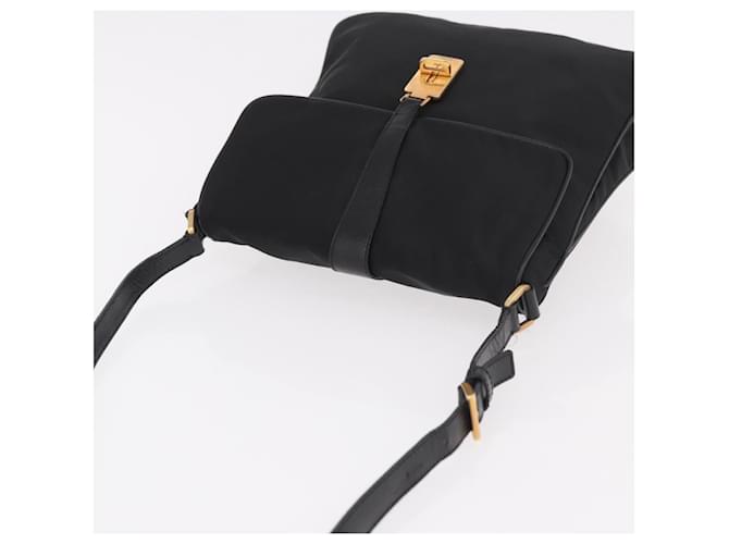 PRADA Shoulder Bag Nylon Black Gold - vista 6