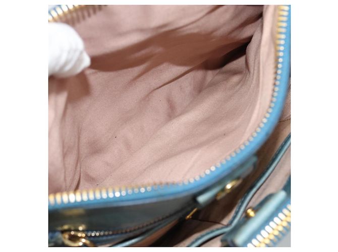 Miu Miu Hand Bag Leather 2way Light Blue Gold - vista 28