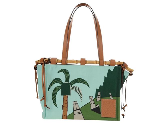 LOEWE Cushion Tote Bag Canvas Light Blue - vista 13