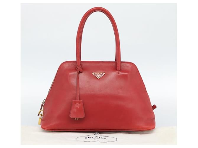 PRADA Hand Bag Leather Red Gold - vista 12