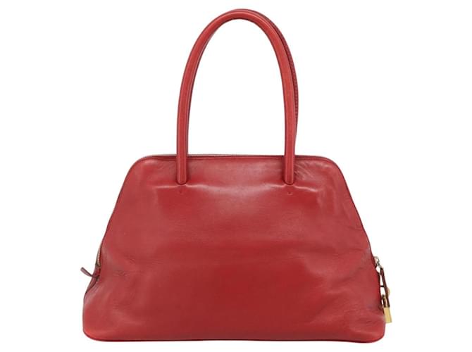 PRADA Hand Bag Leather Red Gold - vista 2