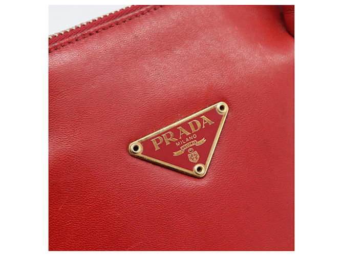 PRADA Hand Bag Leather Red Gold - vista 20