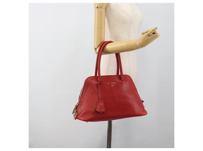 PRADA Hand Bag Leather Red Gold - vista 27