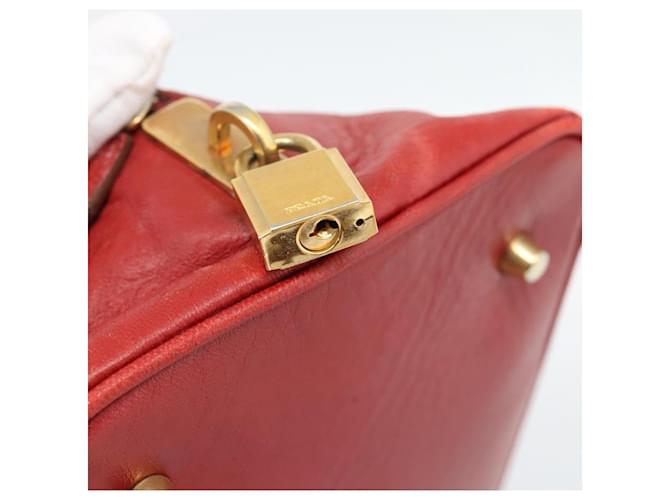 PRADA Hand Bag Leather Red Gold - vista 9