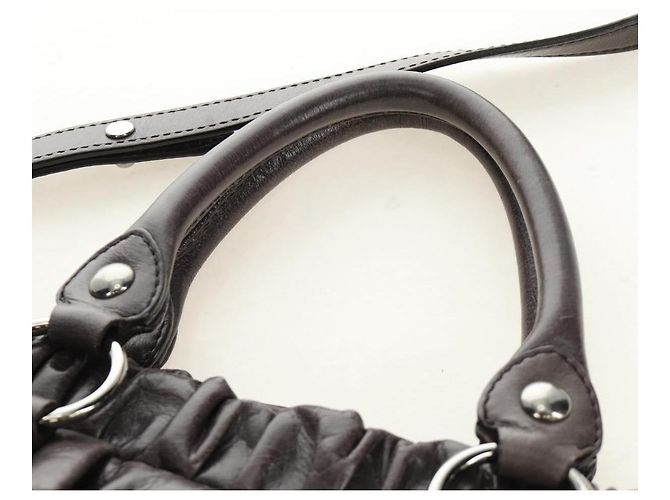 Miu Miu Hand Bag Leather 2way Gray Silver - vista 14