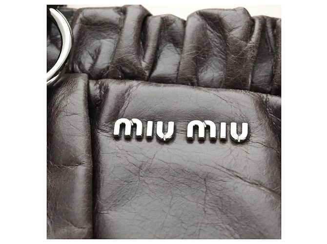 Miu Miu Hand Bag Leather 2way Gray Silver - vista 20