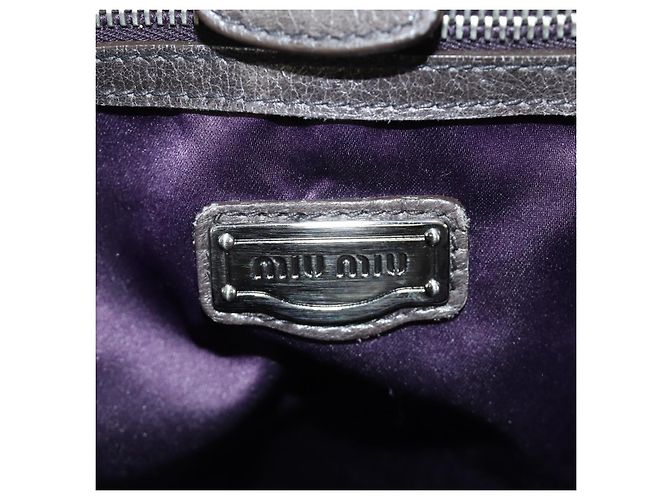Miu Miu Hand Bag Leather 2way Gray Silver - vista 22