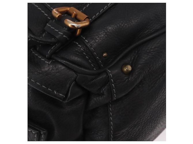 Chloé Chloe Paddington Hand Bag Leather Black Gold Silver - vista 16