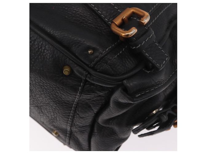 Chloé Chloe Paddington Hand Bag Leather Black Gold Silver - vista 17
