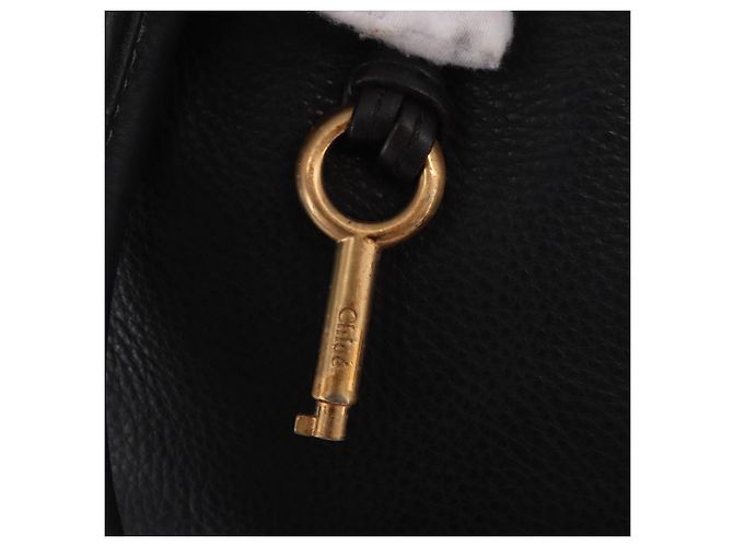 Chloé Chloe Paddington Hand Bag Leather Black Gold Silver - vista 18