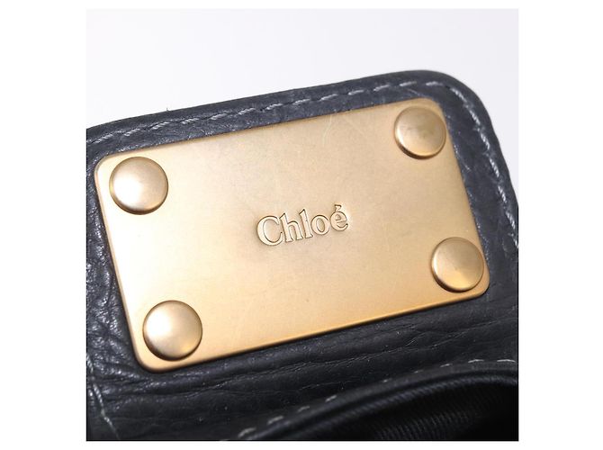 Chloé Chloe Paddington Hand Bag Leather Black Gold Silver - vista 21