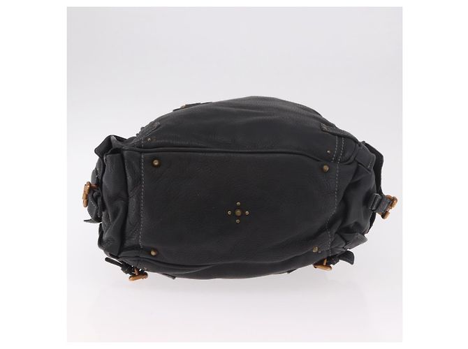 Chloé Chloe Paddington Hand Bag Leather Black Gold Silver - vista 5