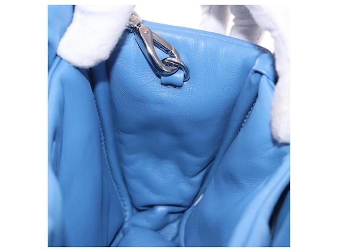 PRADA Hand Bag Leather 2way Light Blue Silver - vista 22