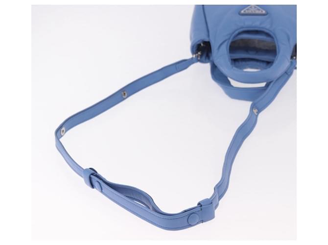 PRADA Hand Bag Leather 2way Light Blue Silver - vista 9
