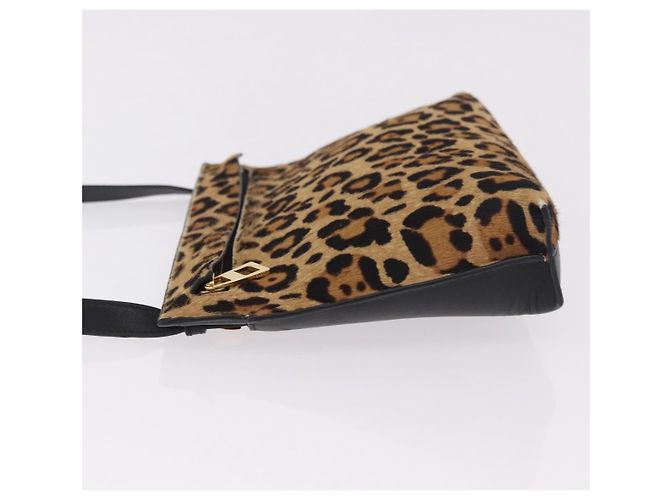 LOEWE Shoulder Bag Harako Leather Brown Gold - vista 4