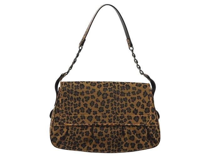 FENDI Shoulder Bag Canvas Brown Gold - vista 2