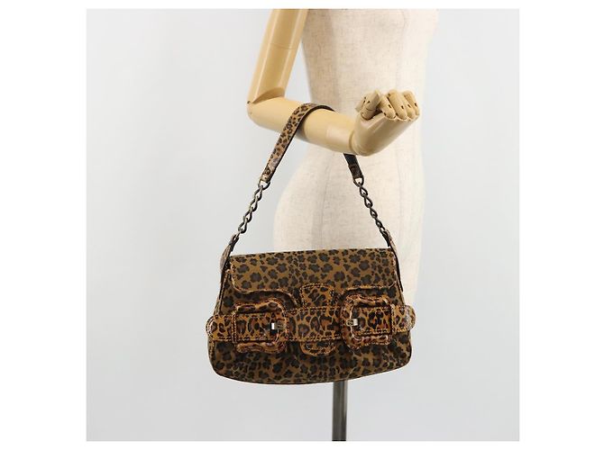 FENDI Shoulder Bag Canvas Brown Gold - vista 24