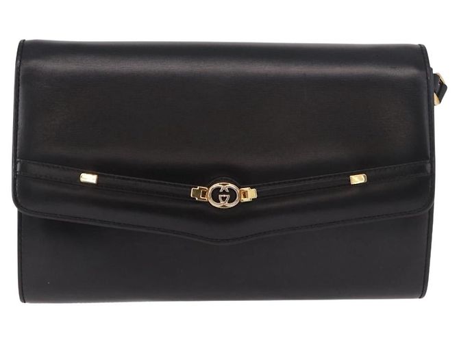 GUCCI Shoulder Bag Leather Black Gold - vista 13