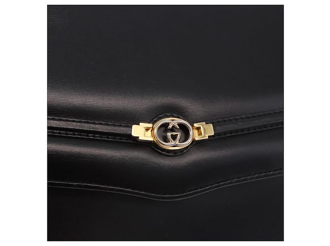 GUCCI Shoulder Bag Leather Black Gold - vista 17