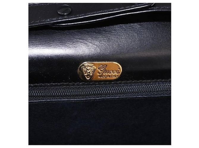 GUCCI Shoulder Bag Leather Black Gold - vista 18