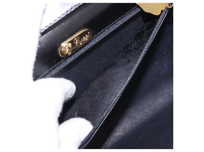 GUCCI Shoulder Bag Leather Black Gold - vista 22