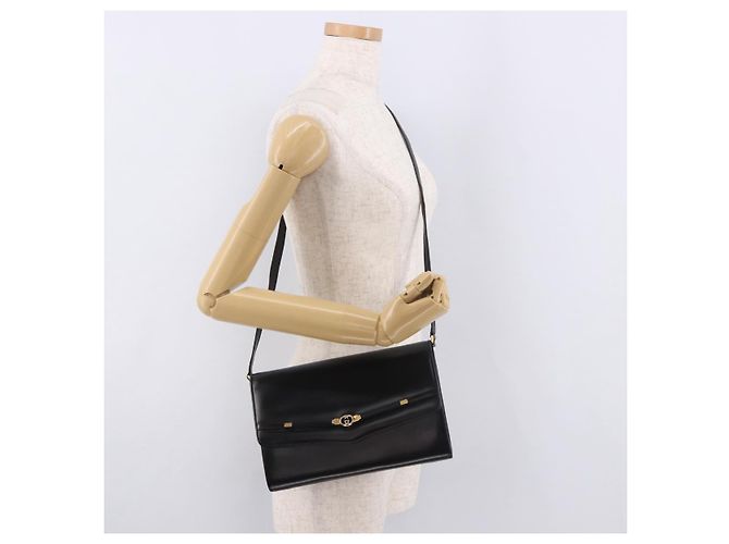 GUCCI Shoulder Bag Leather Black Gold - vista 23