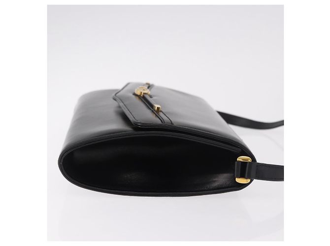 GUCCI Shoulder Bag Leather Black Gold - vista 3