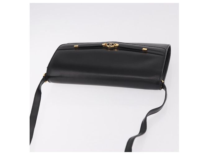 GUCCI Shoulder Bag Leather Black Gold - vista 6