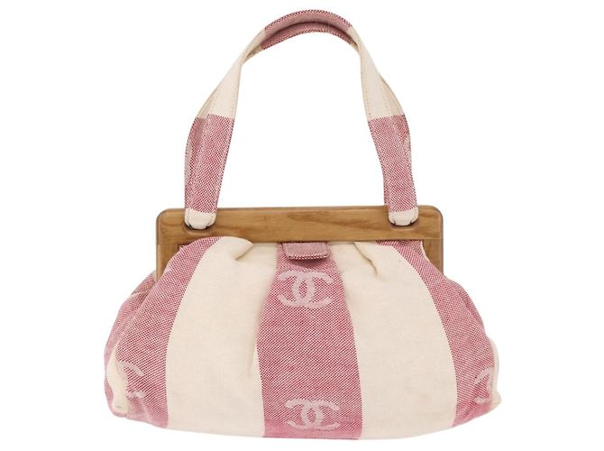 CHANEL Hand Bag Canvas Pink Gold CC - vista 13