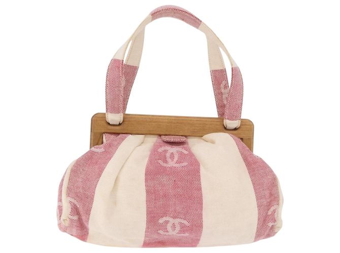 CHANEL Hand Bag Canvas Pink Gold CC - vista 2