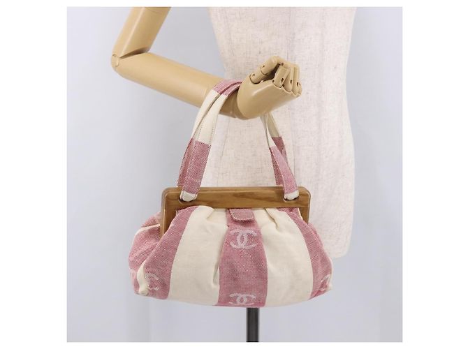 CHANEL Hand Bag Canvas Pink Gold CC - vista 23
