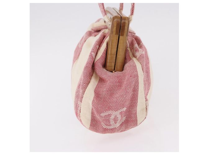 CHANEL Hand Bag Canvas Pink Gold CC - vista 4