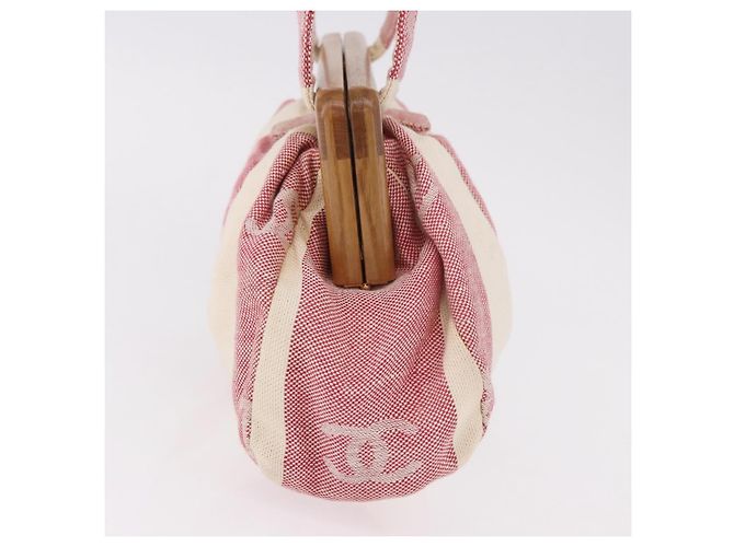 CHANEL Hand Bag Canvas Pink Gold CC - vista 5