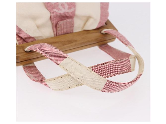 CHANEL Hand Bag Canvas Pink Gold CC - vista 9