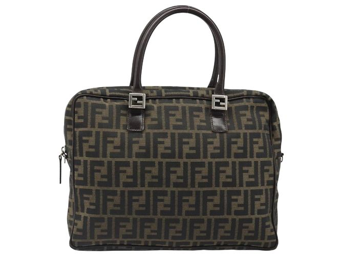 FENDI Zucca Canvas Hand Bag Black Brown - vista 13