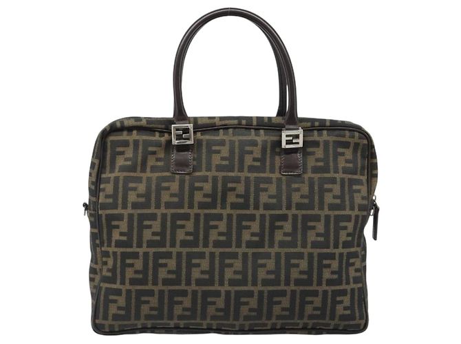 FENDI Zucca Canvas Hand Bag Black Brown - vista 2