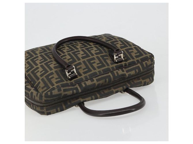 FENDI Zucca Canvas Hand Bag Black Brown - vista 6