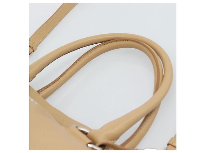 PRADA Hand Bag Vittero Dino Leather 2way Beige Silver - vista 14